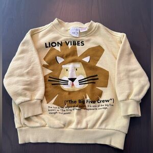 Zara Toddler Boy Lion Vibes Sweatshirt - Yellow